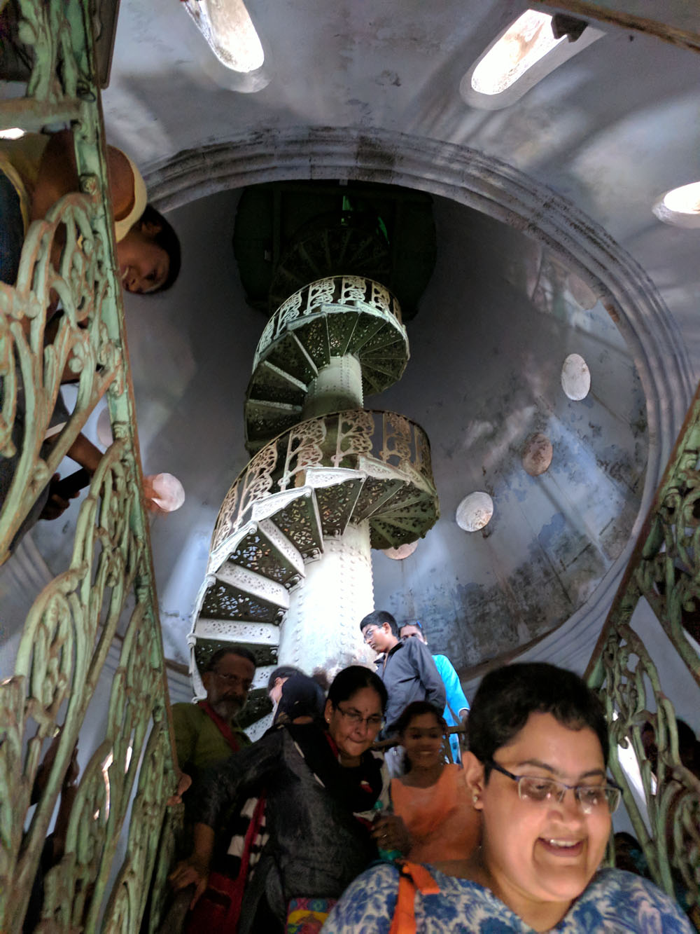 Spiral staircase taking you to the top of the lighthouse on the main building