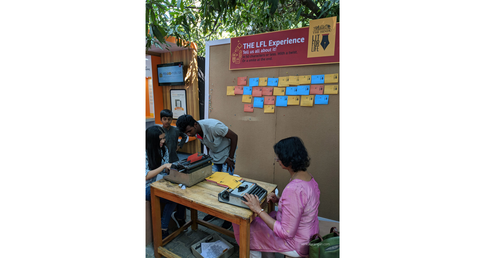 Nostalgic way (Old Typewriters) to type your feedback about the event