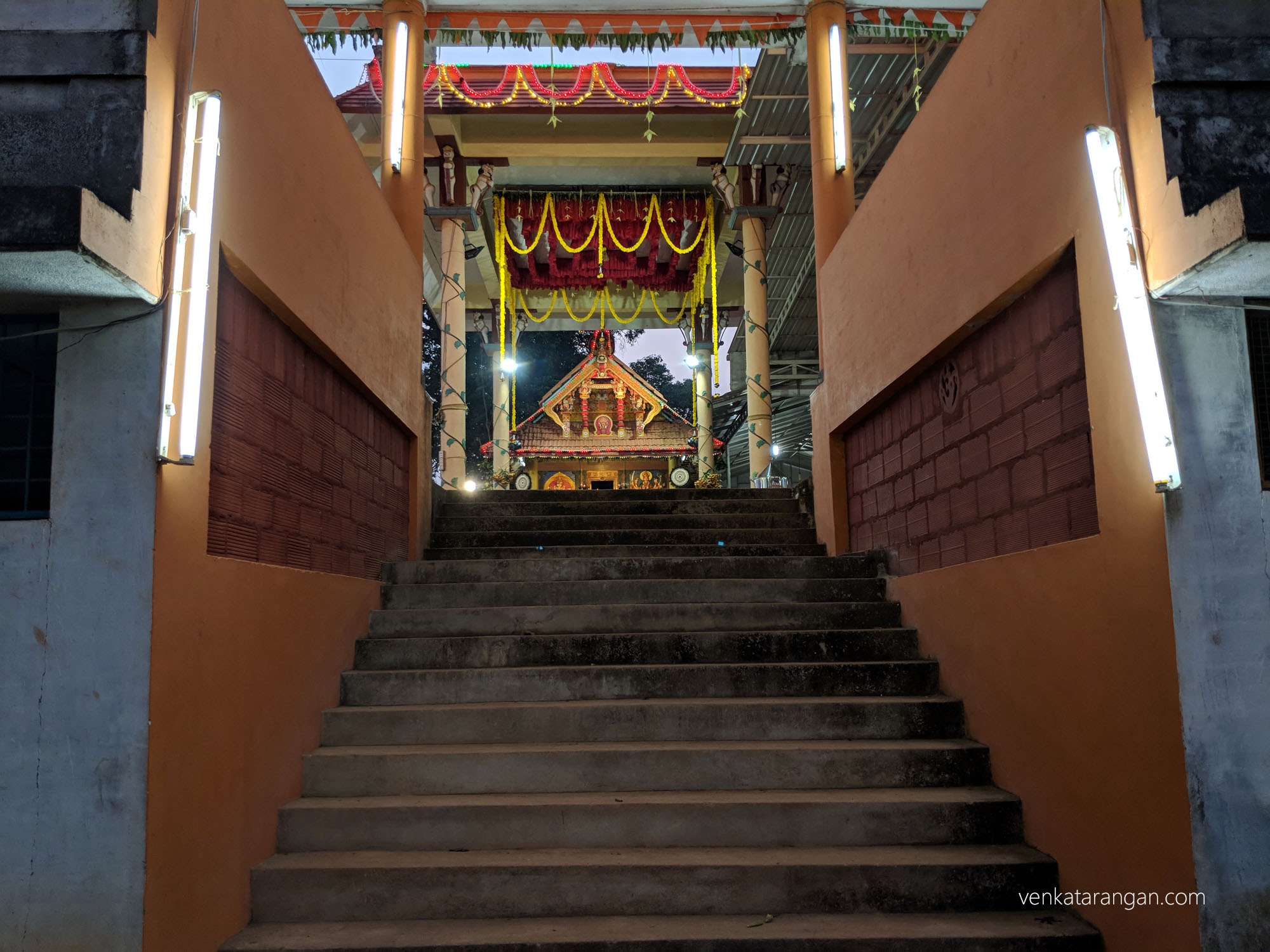 View of the sanctum sanctorum at the Pulikunnu Shree Ivar Bhagavathi temple, Kasaragod