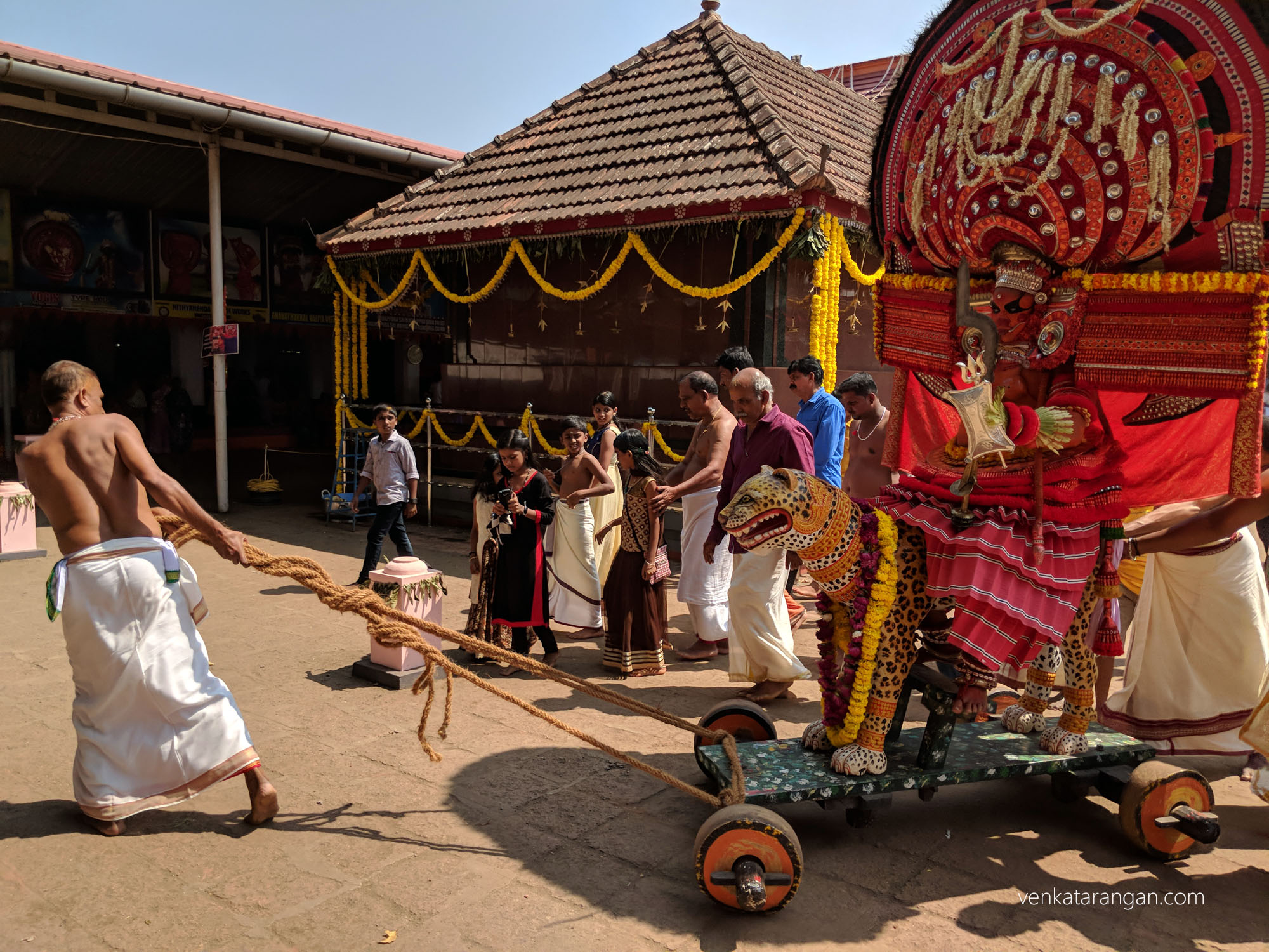 Going on a possession around the temple on a "Tiger"