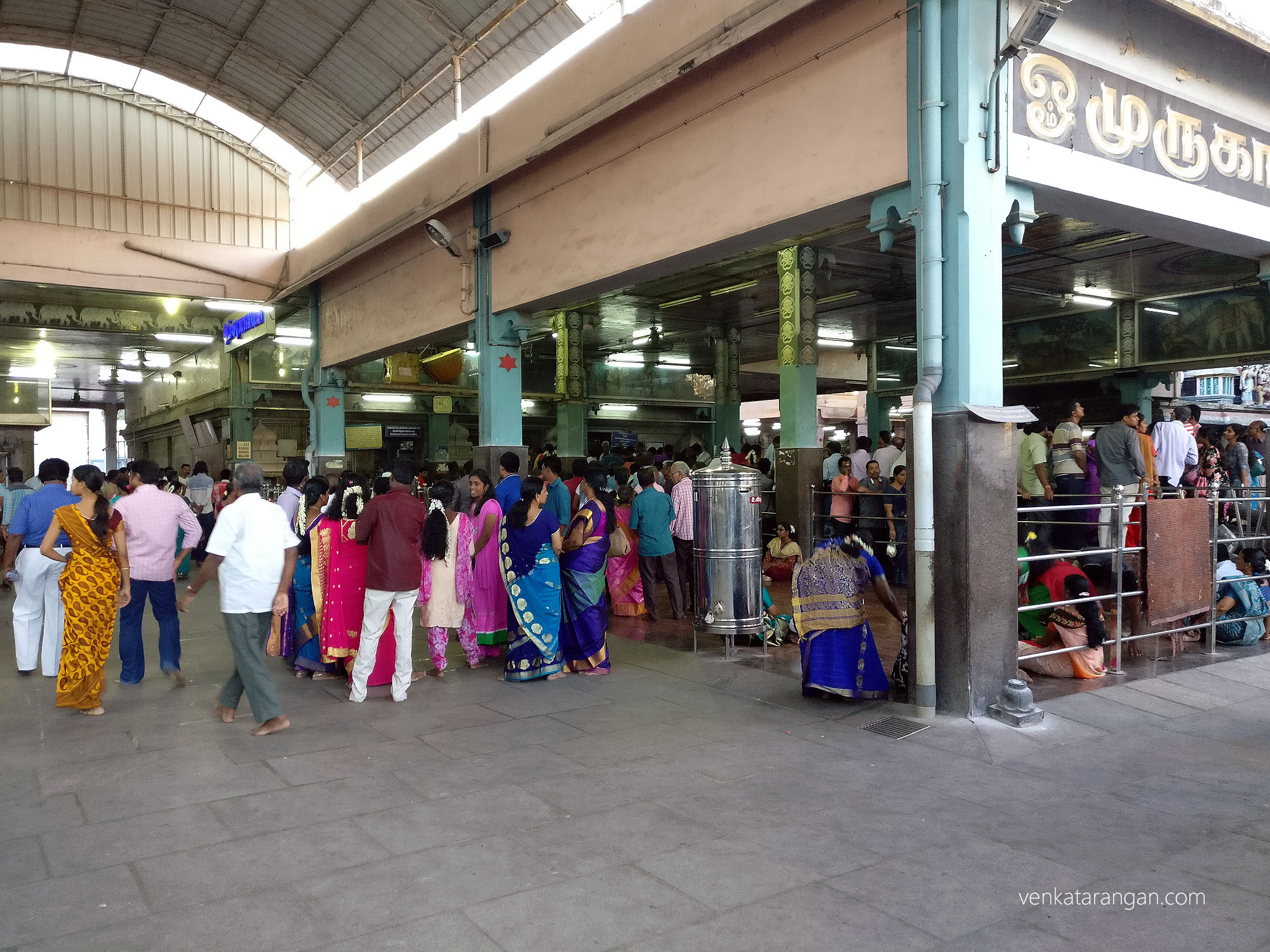 Devotees queueing up for viewing the lord inside the sanctum sanctorum