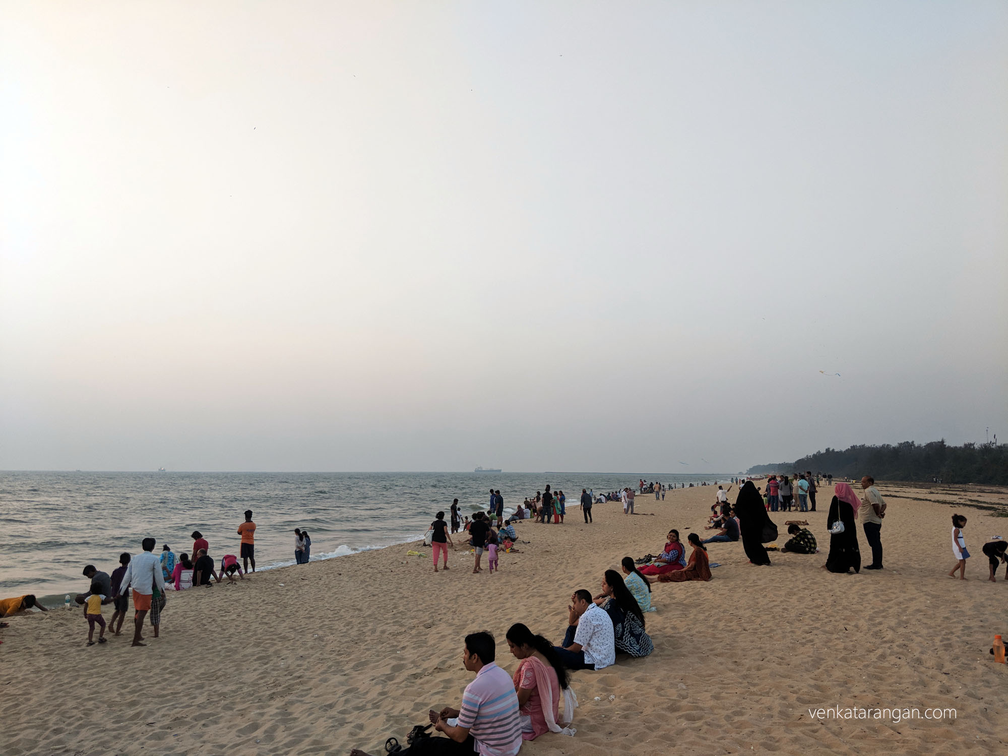 Residents enjoying the view - Tannirbhavi Beach, Mangalore