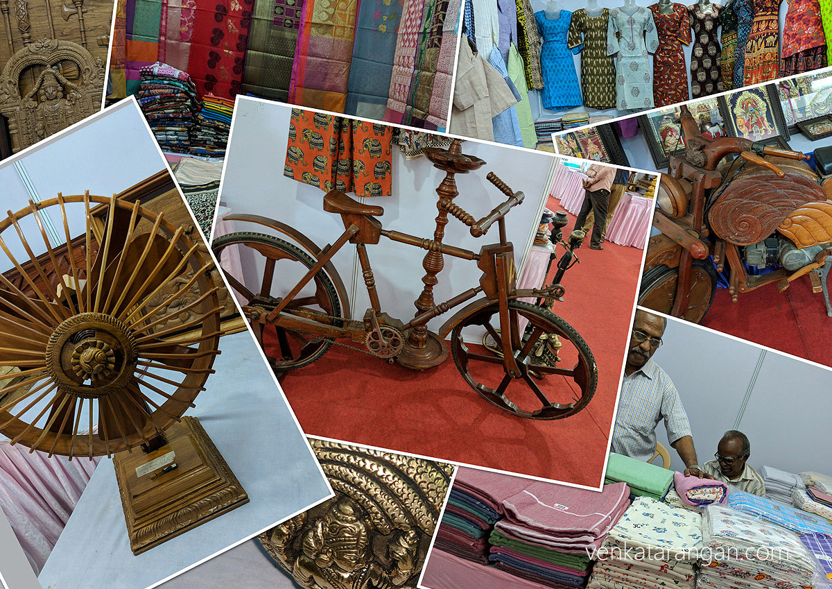 Wooden Fan, Cycle, Motorbike; Cotton towels, Ladieswear and more - மரத்தாலான மின்விசிறி, மீதிவண்டி; பருத்தி துண்டு, பெண்கள் அடைகள் மற்றும் பலப்பல 