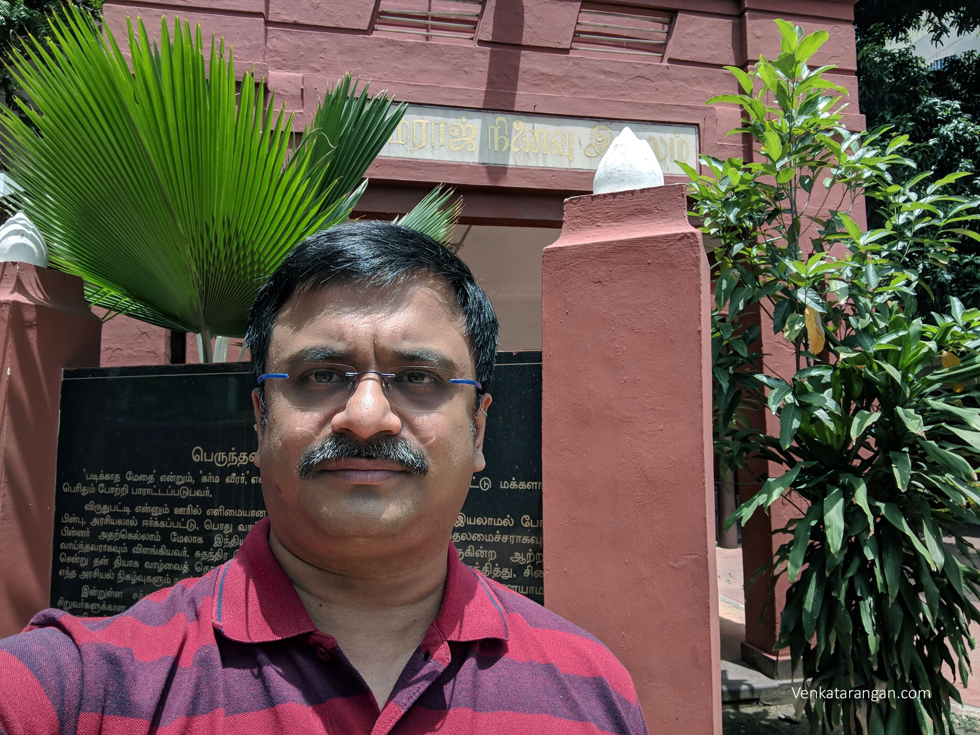 Venkatarangan in front of Kamarajar Memorial House, T.Nagar, Chennai