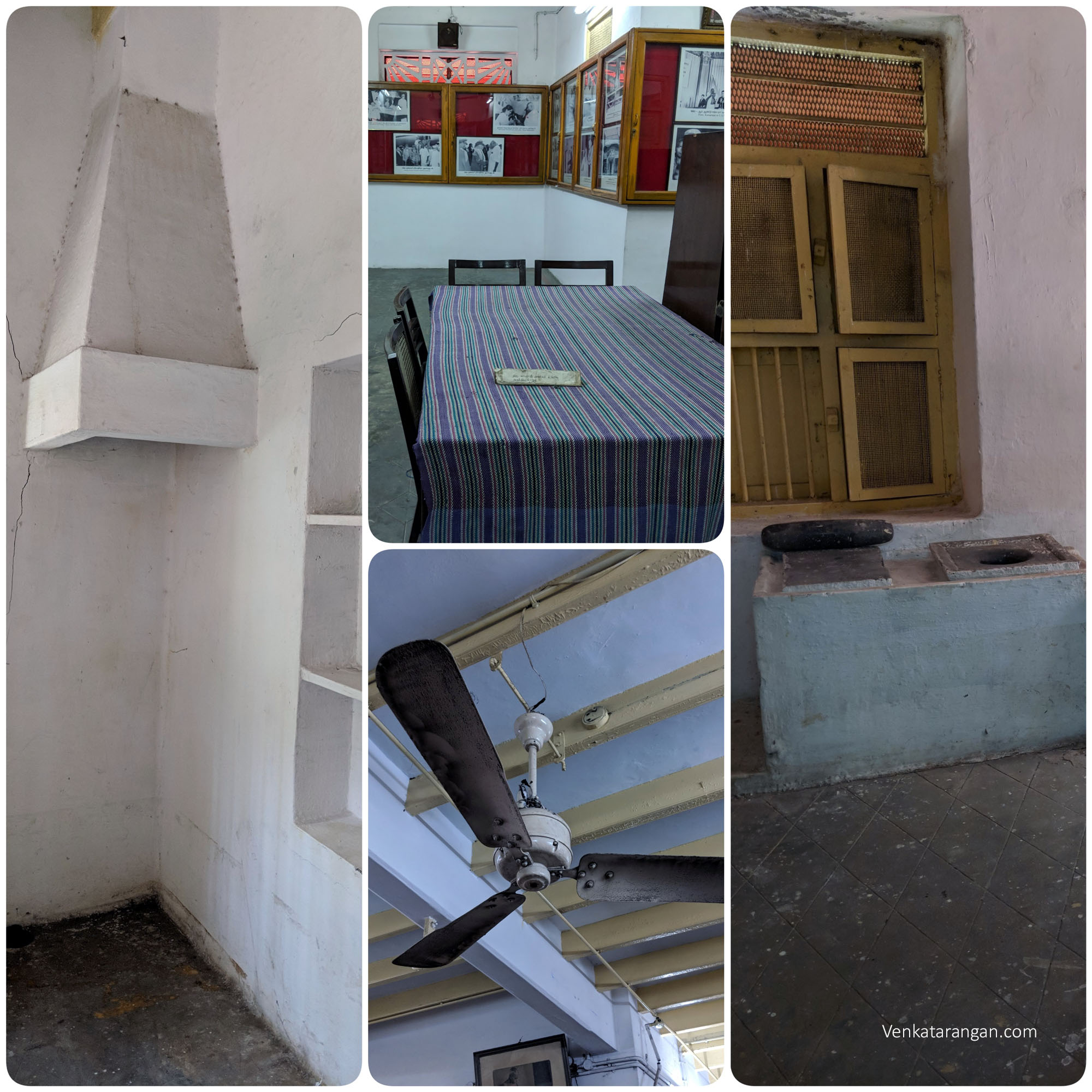 The interior of the simple house he lived