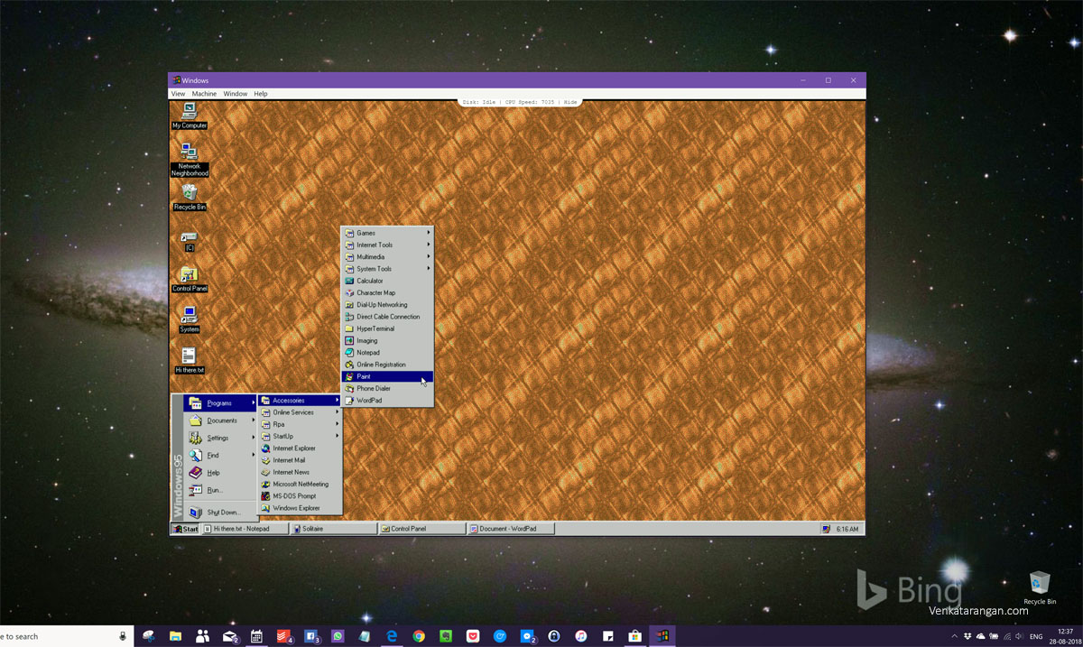 Windows 95 as an electron app in Windows 10