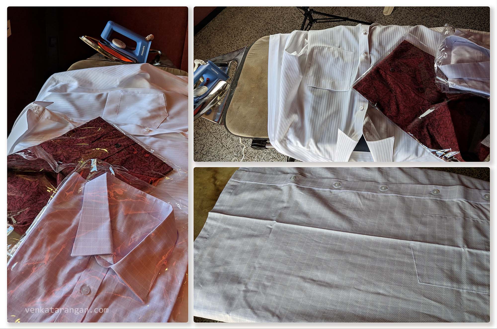 New Shirts have to be removed from the bags, then pressed before they are ready for wearing