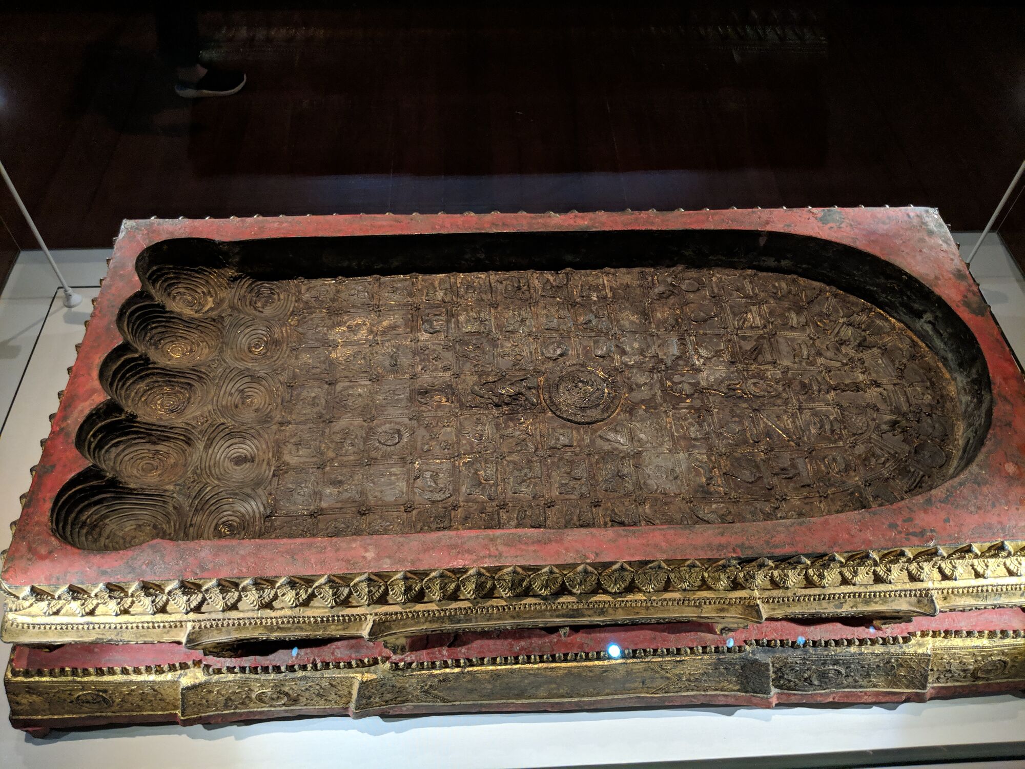 Footprint of the Buddha, Thailand, 19th Century. Known as Buddhapada, this footprint of the Buddha has a Wheel of Law, symbolic of Buddha's teachings. 