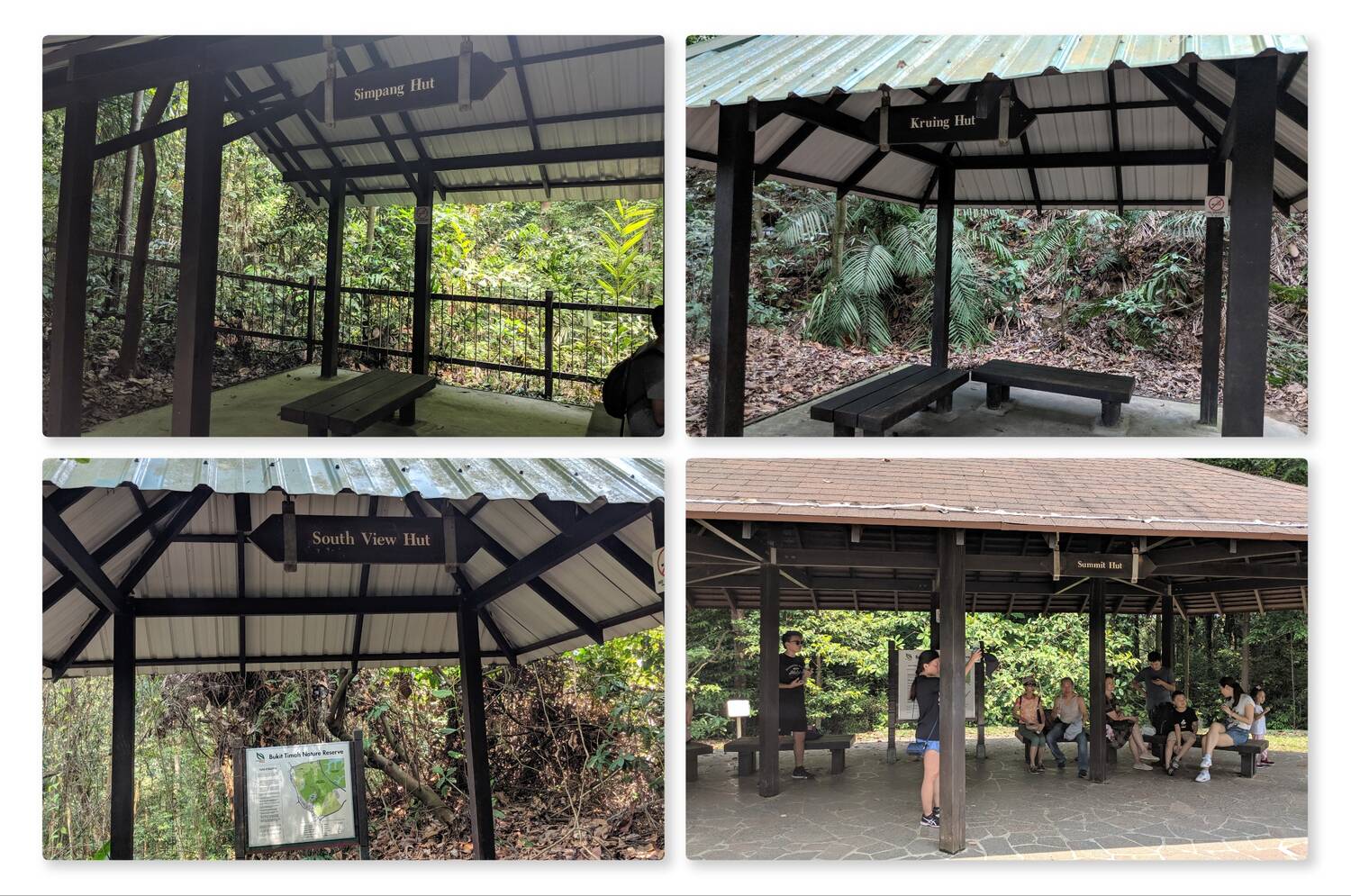 There are huts in many places for you to rest from the hot sun