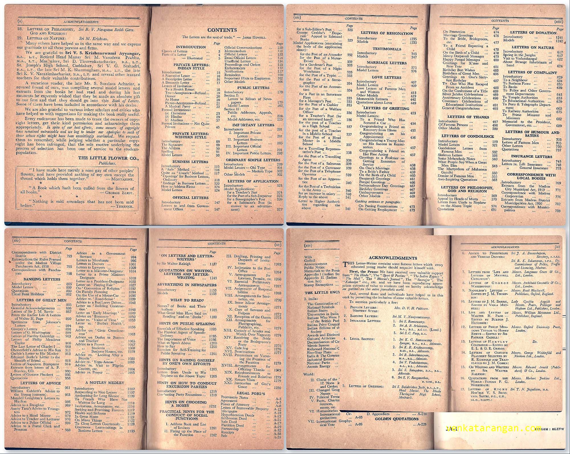 Contents: 1300 pages of letters & 240 pages of Encyclopedia. See the long list of acknowledgements, a long list of stalwarts in their respective fields.