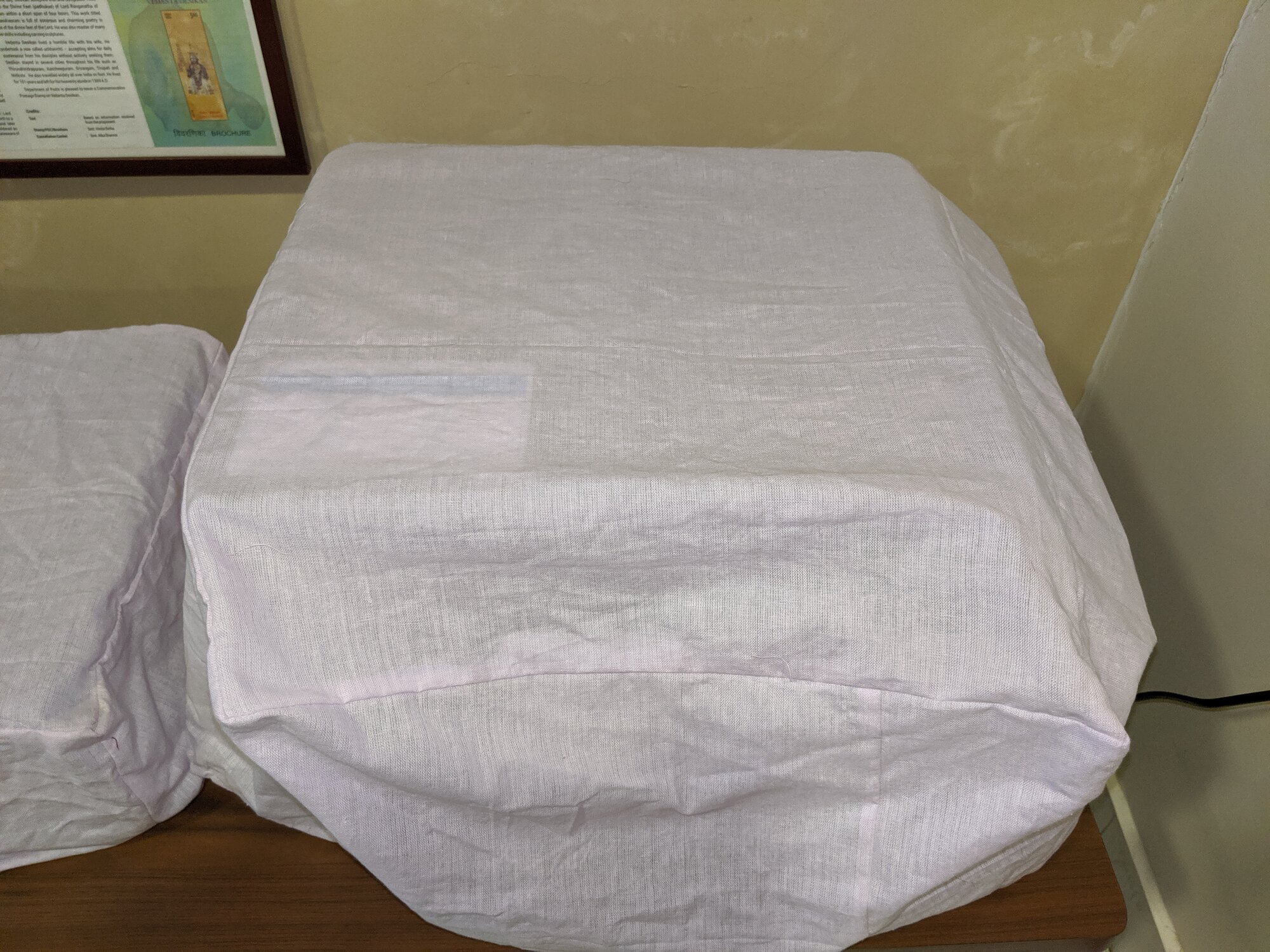 The dressed-up HP Printer with a cotton dust cover