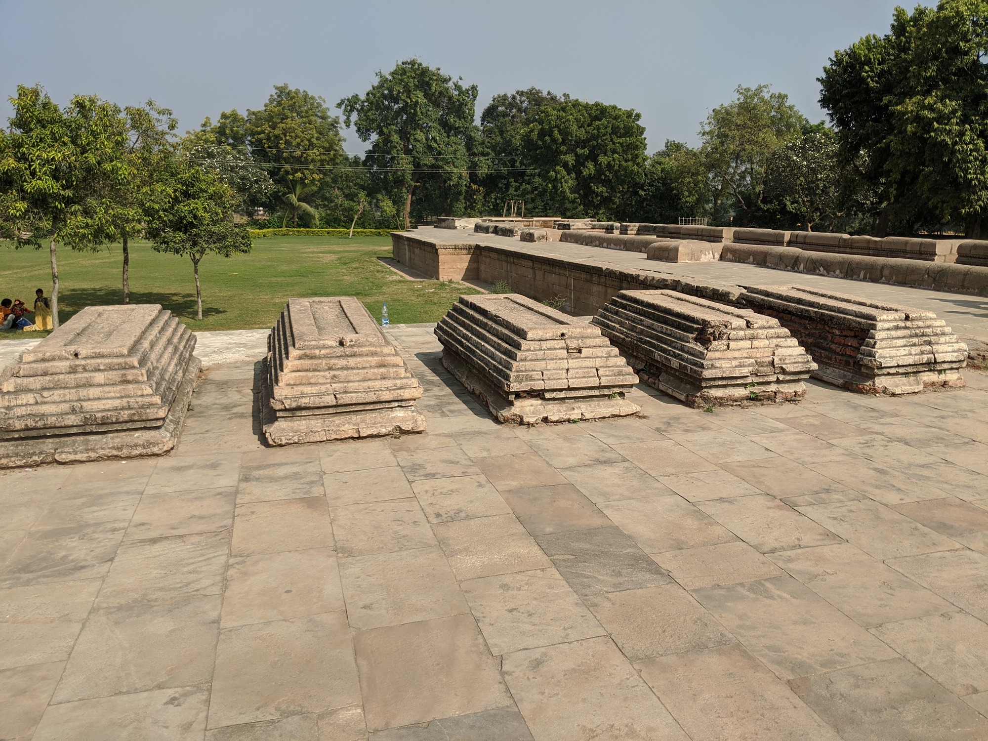 The tombs of six masons who built the well are seen near the Vav