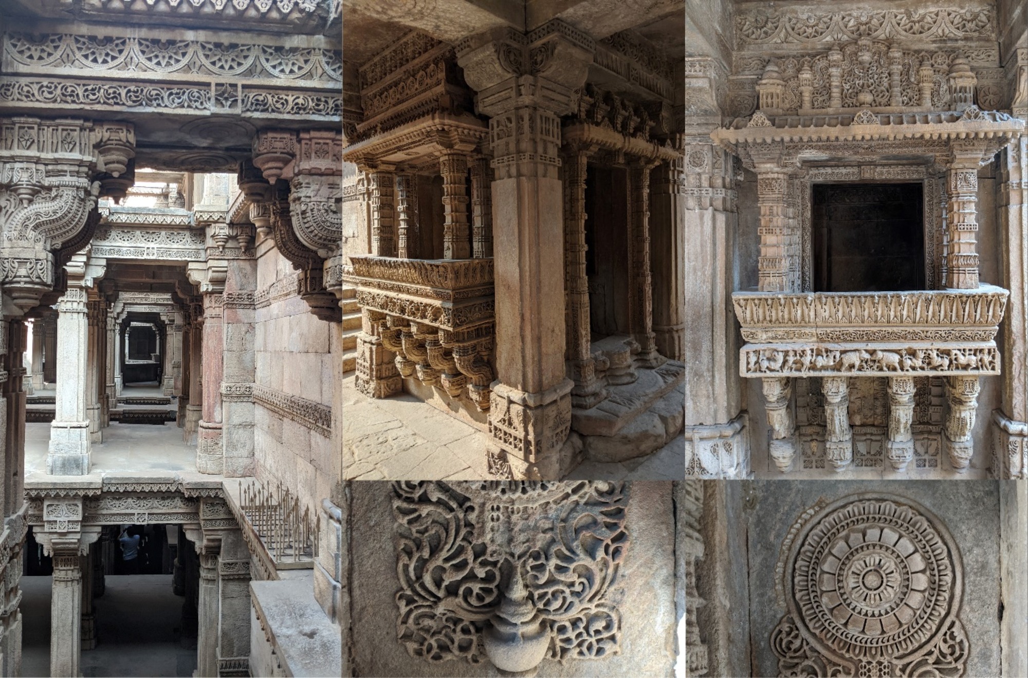 Top Right are two of the four small rooms with oriel windows decorated at the four corners.