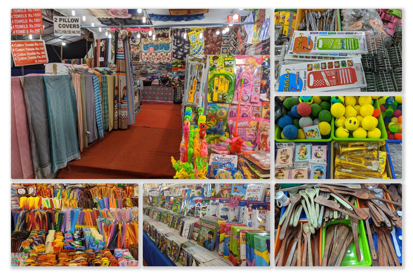 Most of the items are priced at Rs.20, 30 or Rs.50 (less than a US Dollar)
