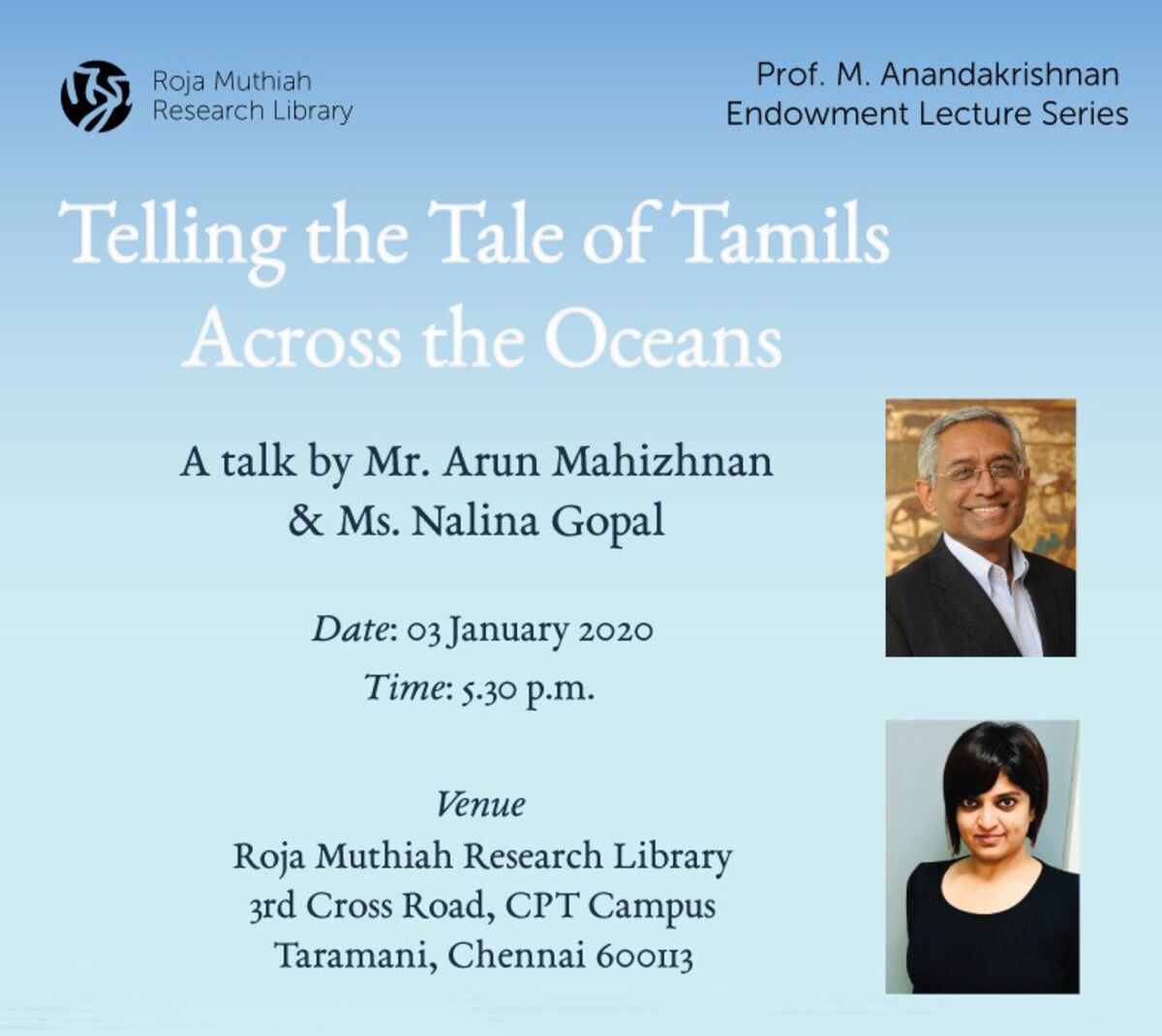 Book “Sojourners to Settlers” introduction at Roja Muthiah Library, Chennai