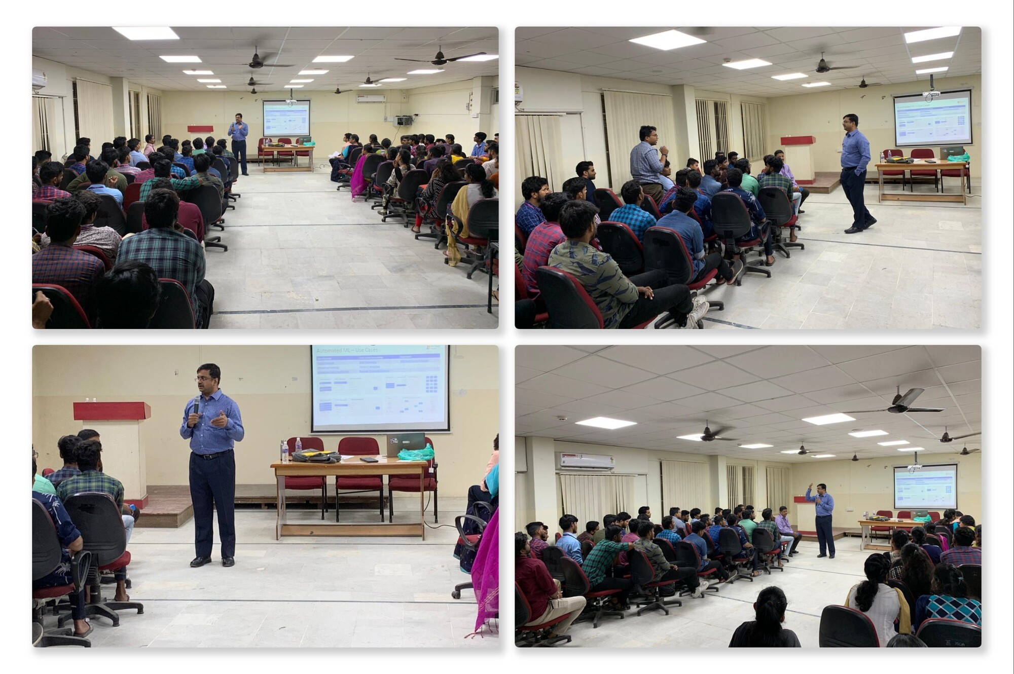 Venkatarangan delivering a talk on "Career Options in AI" to the Computer Science Students
