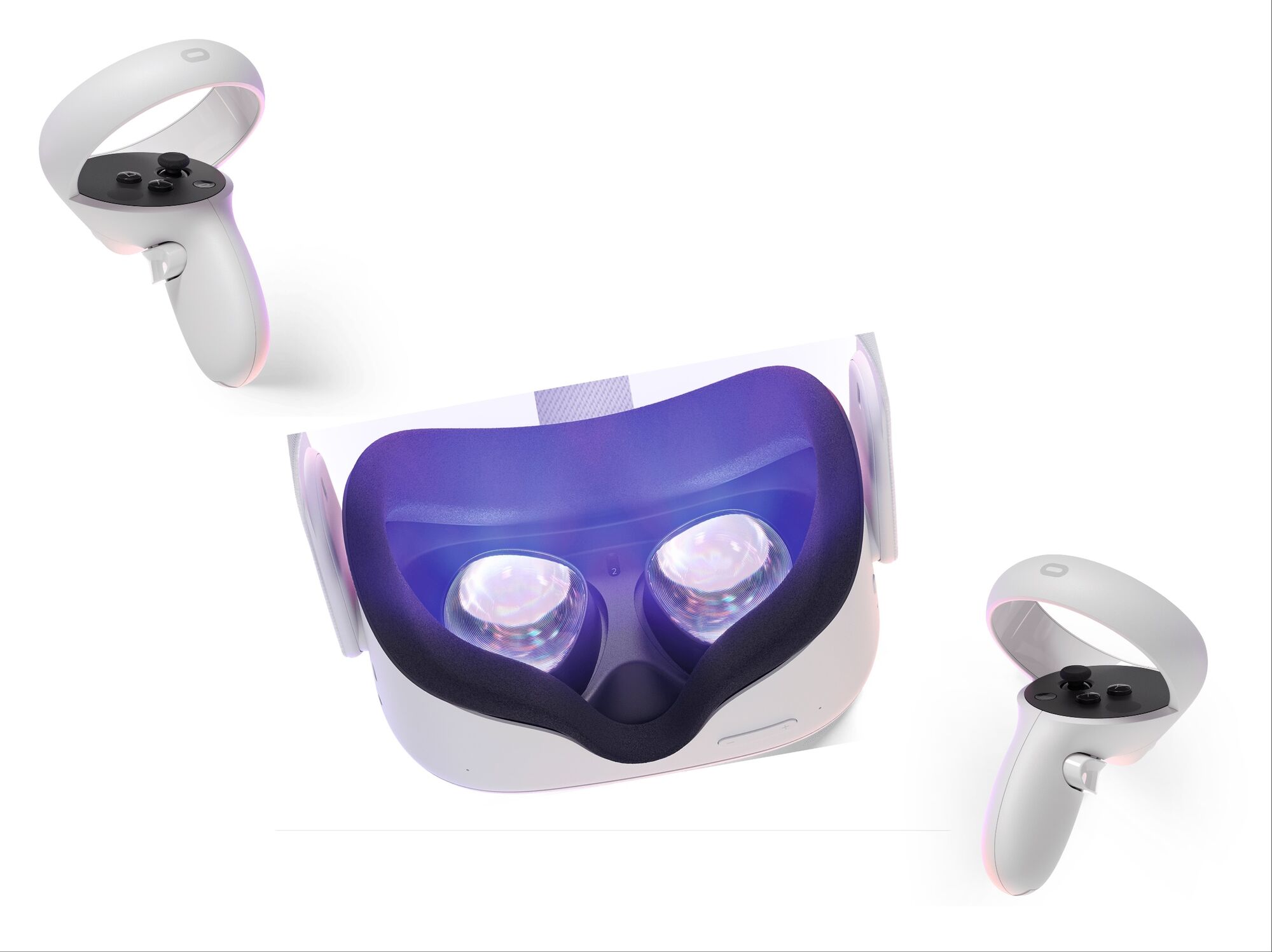 Oculus Quest 2 Headset and the two touch controllers