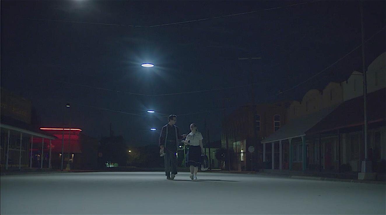 The Vast of Night - Jake Horowitz as Everett Sloan and Sierra McCormick as Fay Crocker