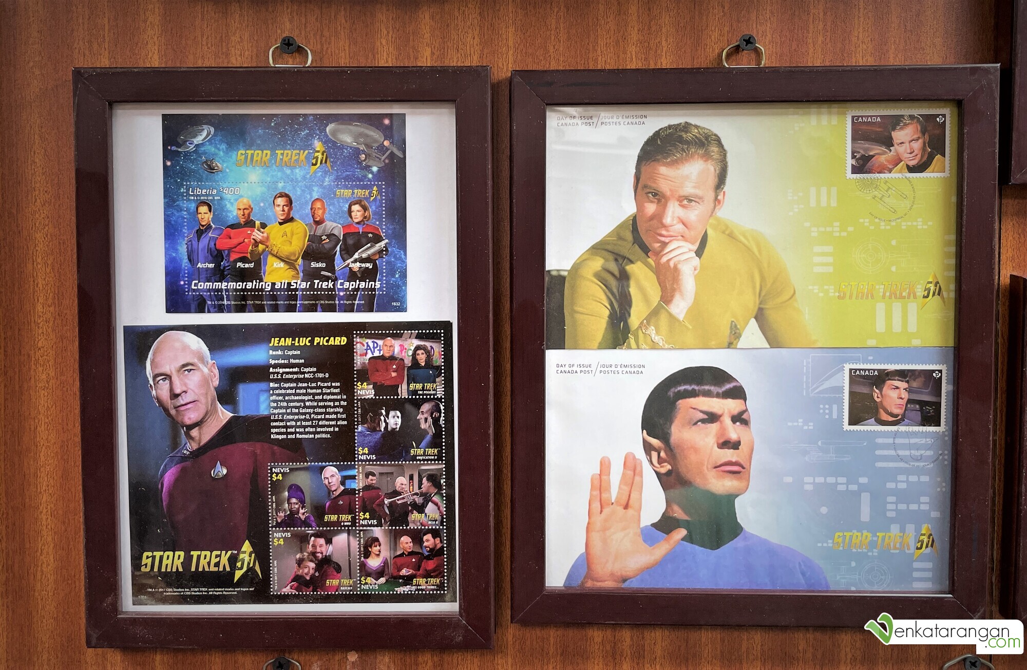 Commemorating all Star Trek Captains by Canada Post