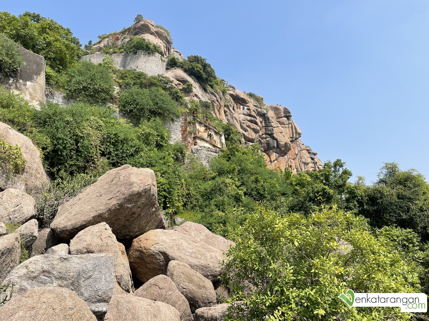 View of fort walls at various levels