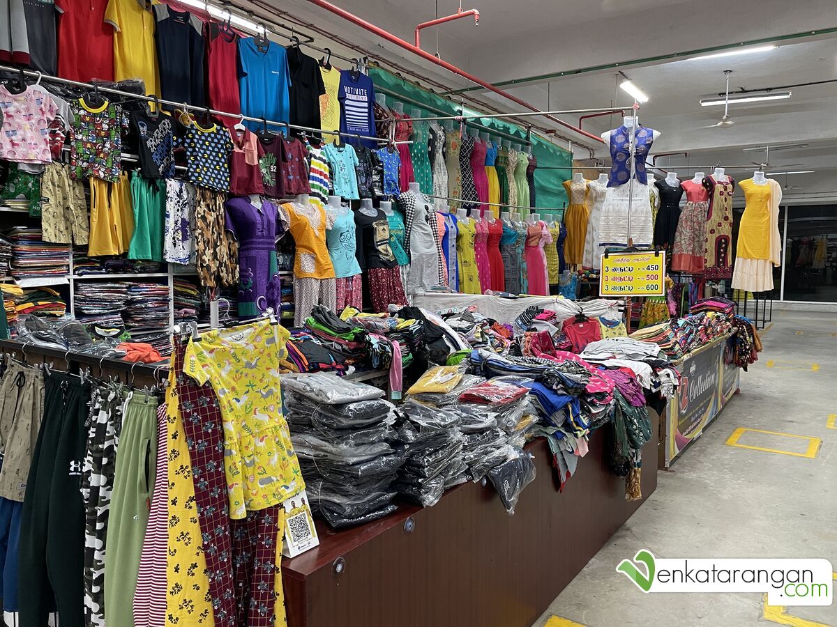 Weekly market - shops here sell garments and night wares for girls