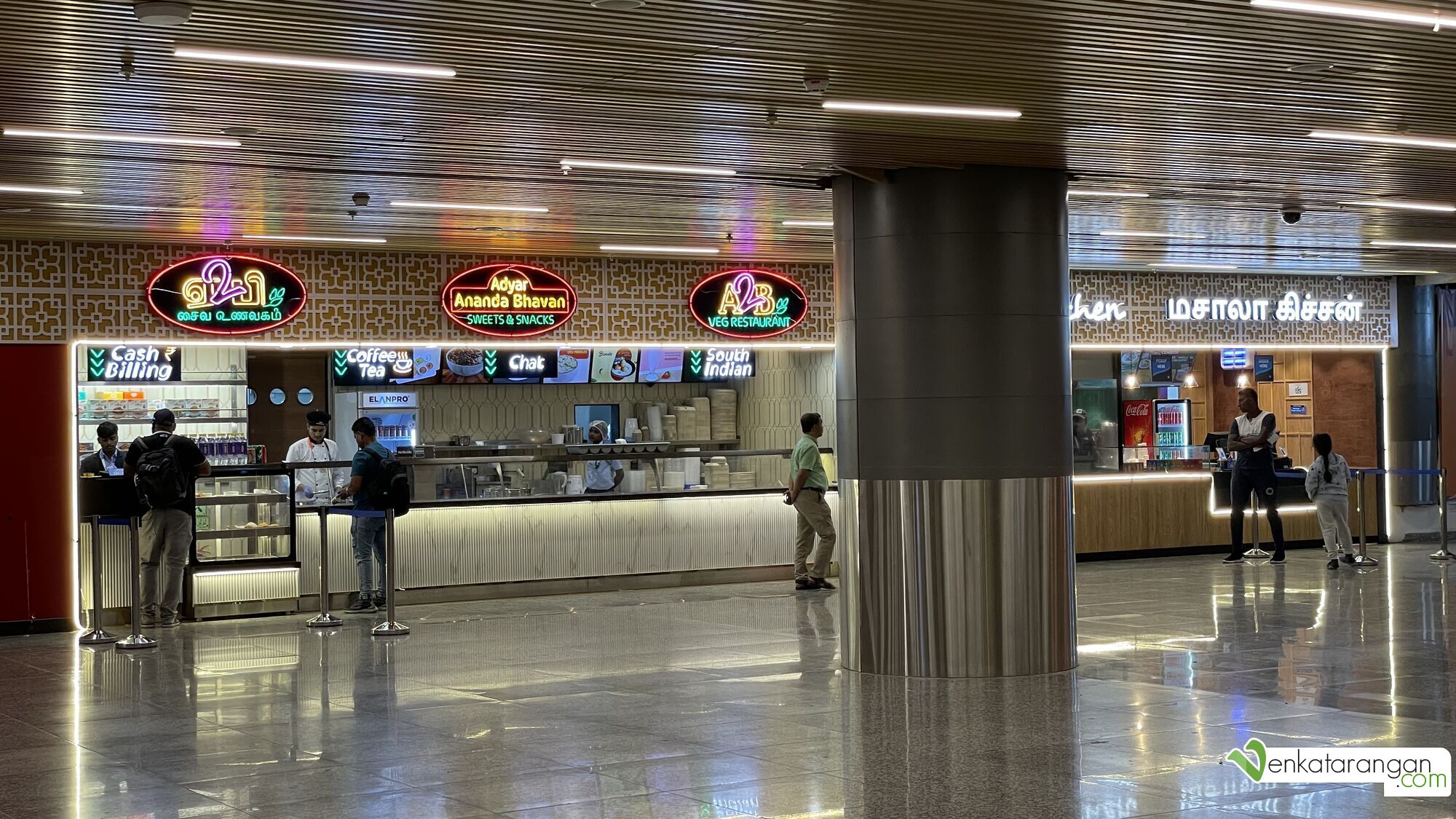 A2B Adyar Ananda Bhavan food outlet in Terminal 2 of Chennai International Airport in 2023