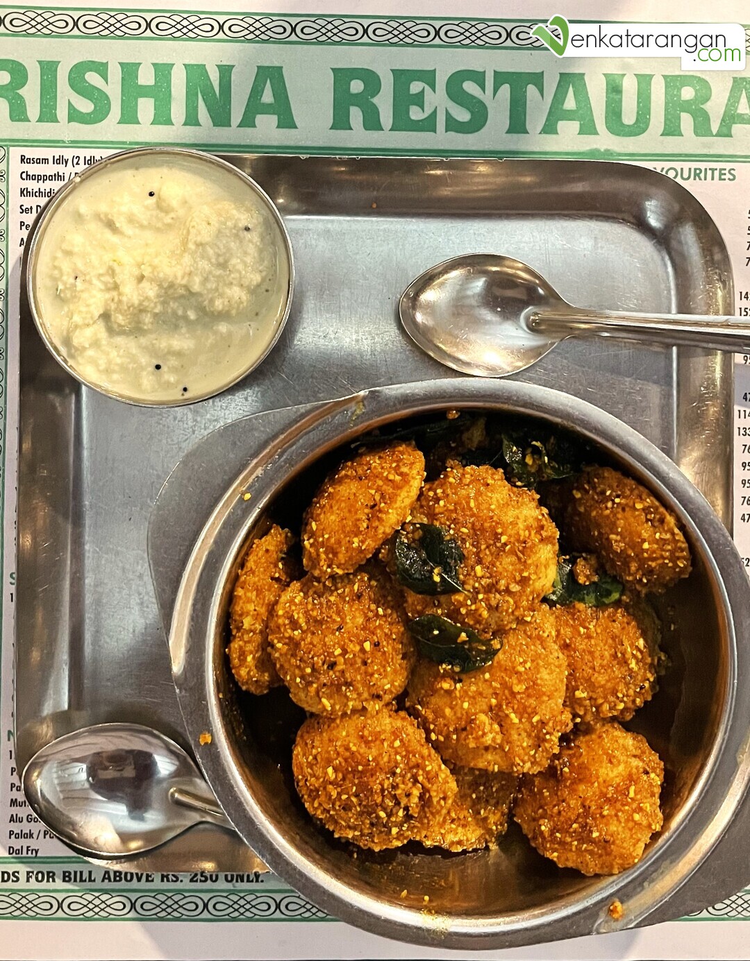 Podi Idli at the Krishna Restaurant, New Woodlands, Radhakrishnan Salai, Chennai