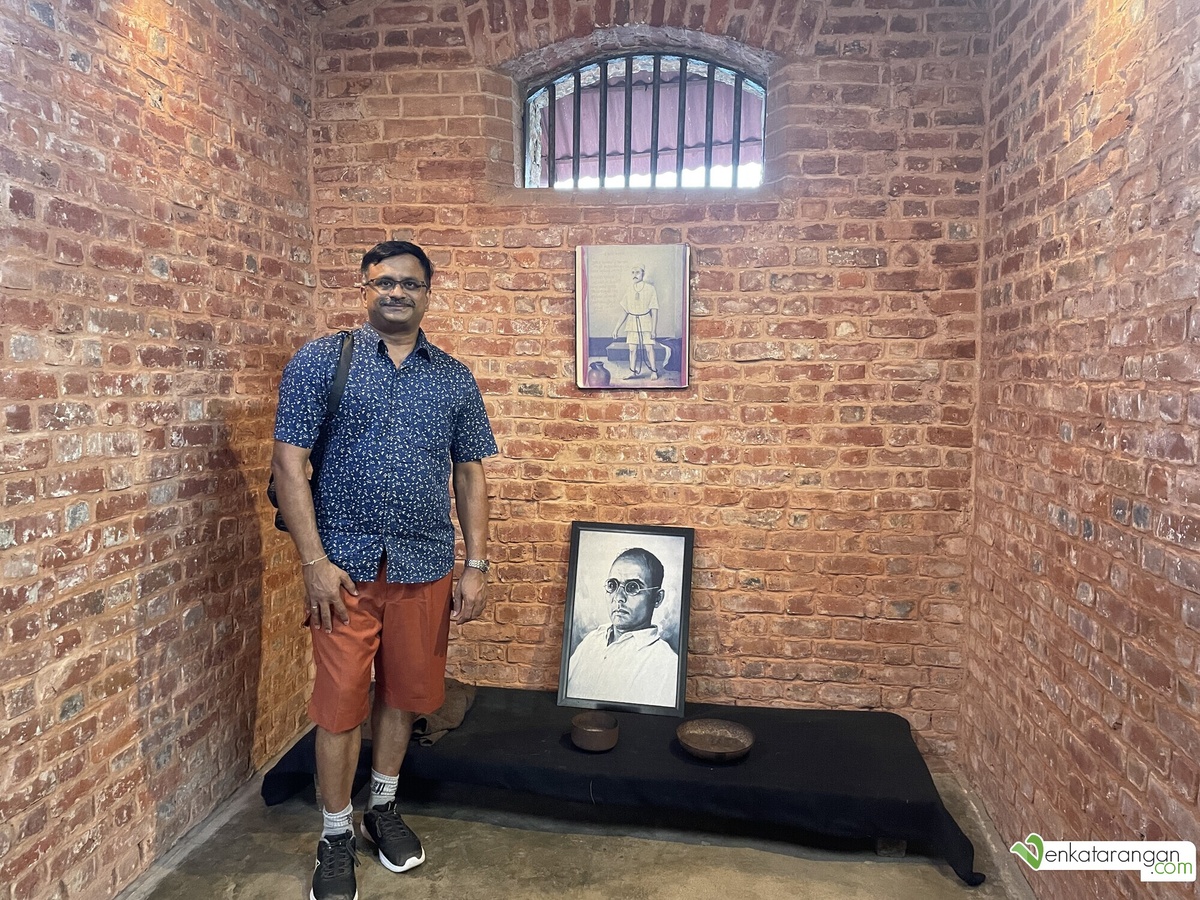 Vinayak Damodar Savarkar was imprisoned in this cell from 1911 to 1921, Cellular Jail 
