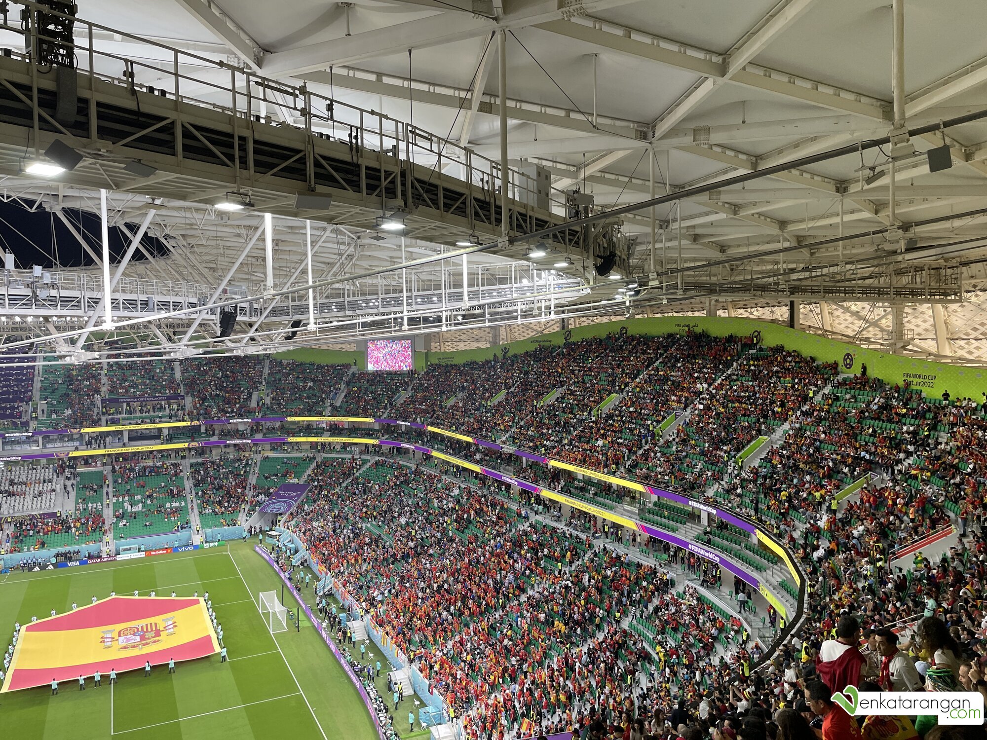Crowd were filling up, over 40,000 in total at the Al Thumama Stadium
