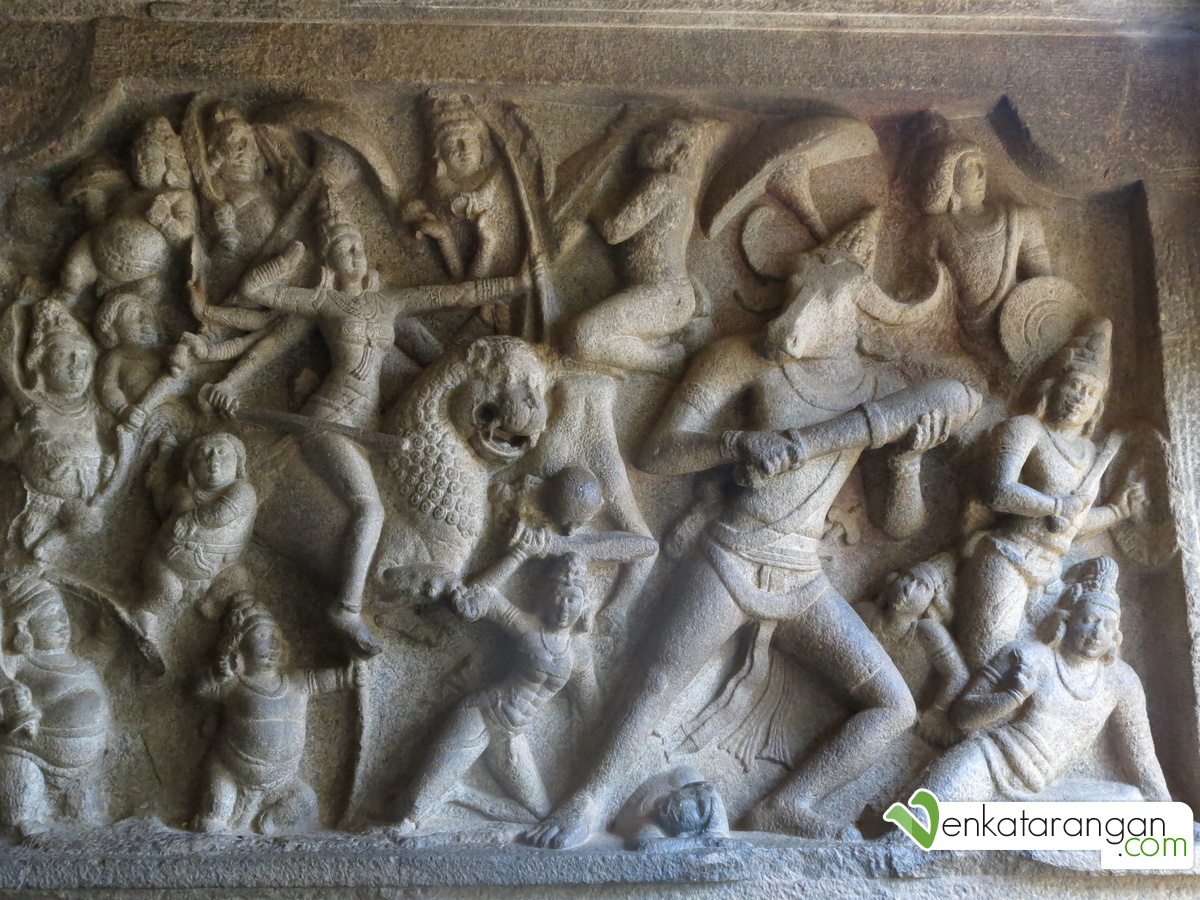 Goddess Durga slaying the demon Mahishasura