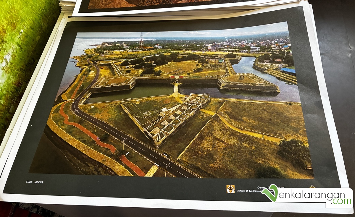 A poster showing the pentagon shape of the Jaffna Fort