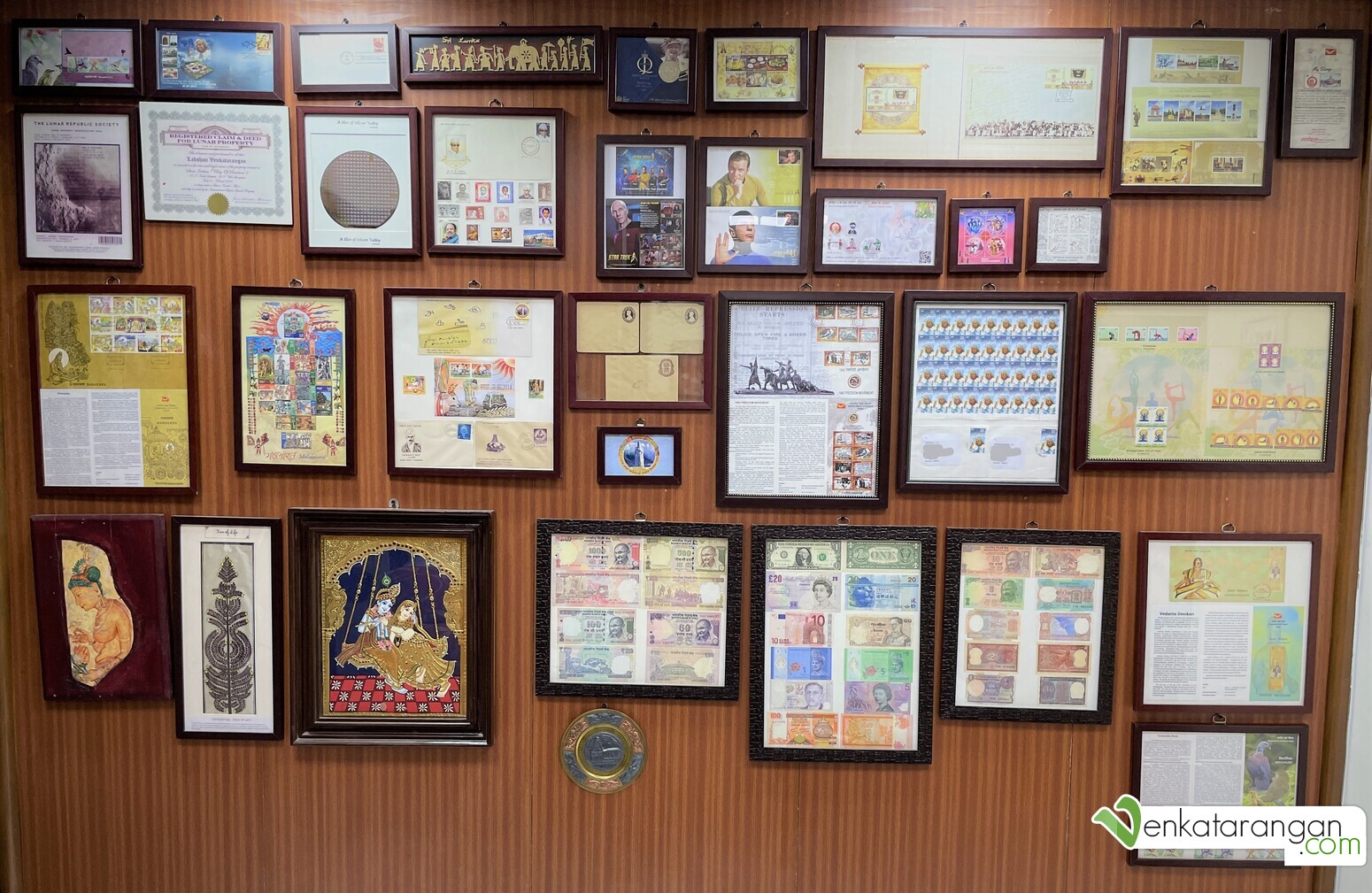 My wall of stamps and collectables 