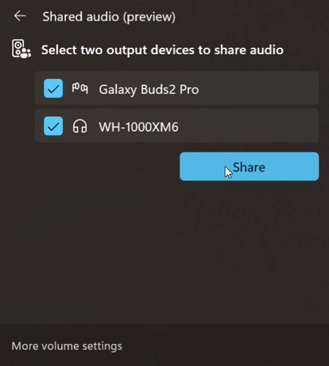 Windows 11 Shared Audio