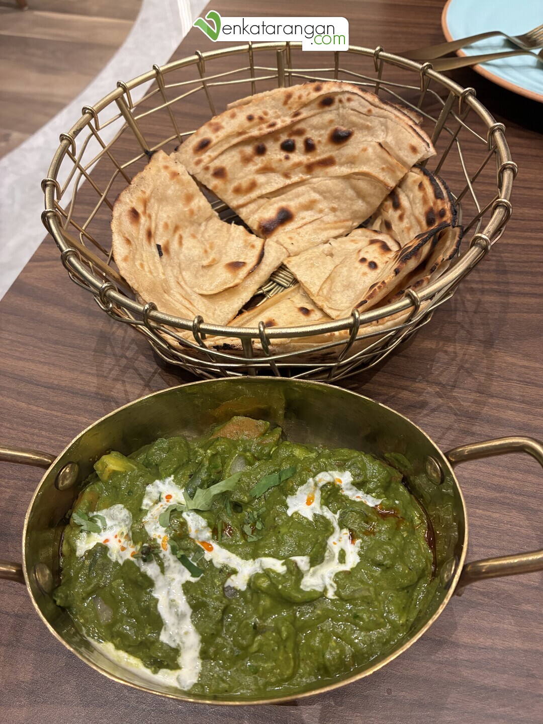 Lachha Paratha and Palak Paneer