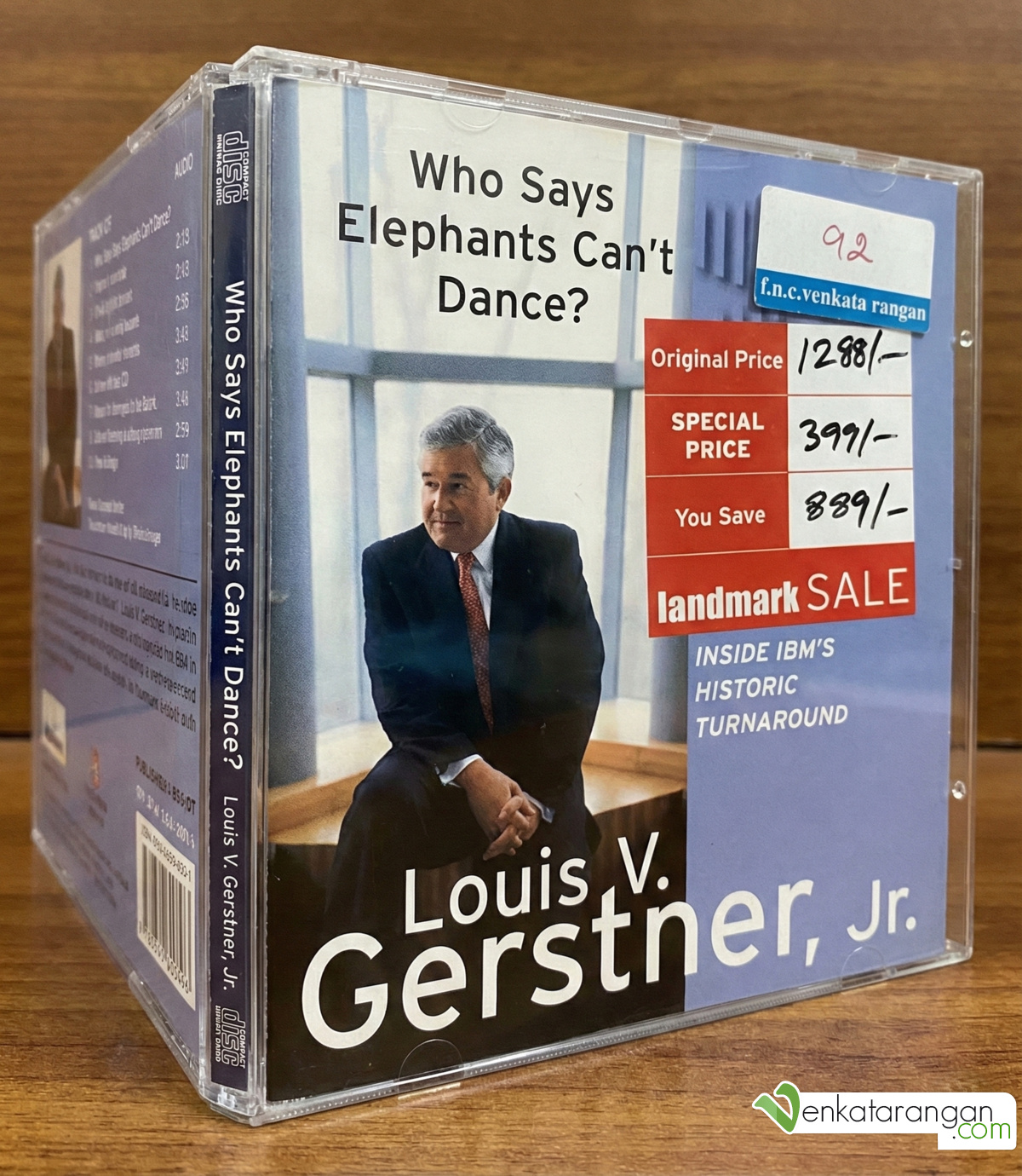 Who says Elephants can’t Dance? by Louis Gerstner [AI-generated image for illustration. Original CD cover included for reference]