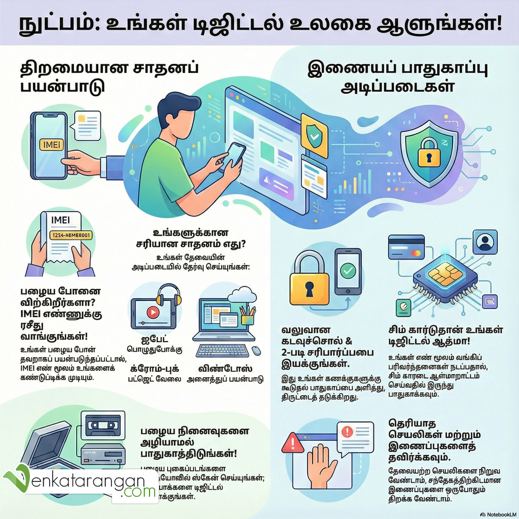 நுட்பம்: உங்கள் டிஜிட்டல் உலகை ஆளுங்கள். விளம்பரப் பட உதவி: Google Gemini NotebookLM