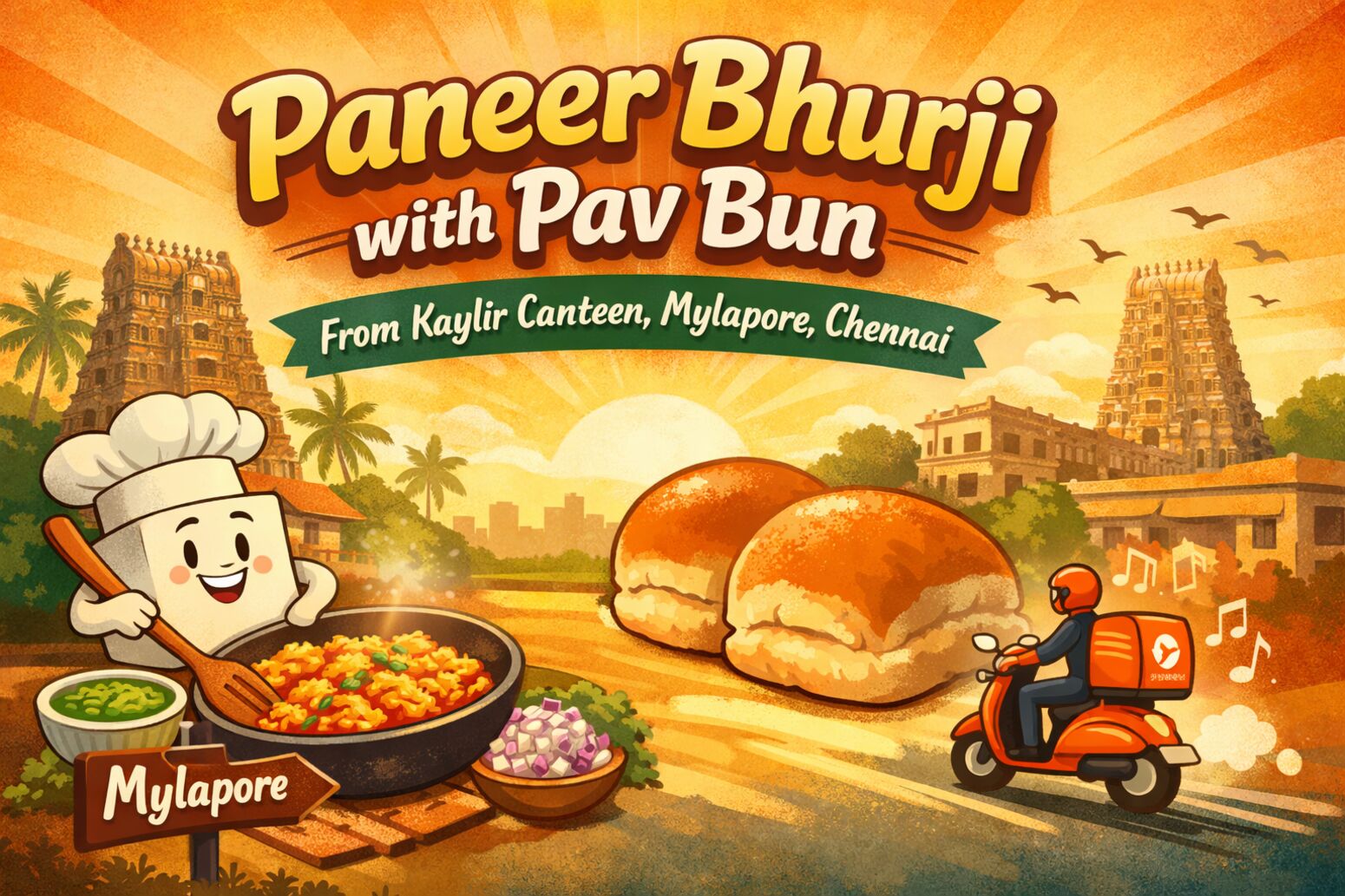 Paneer Bhurji with Pav Bun