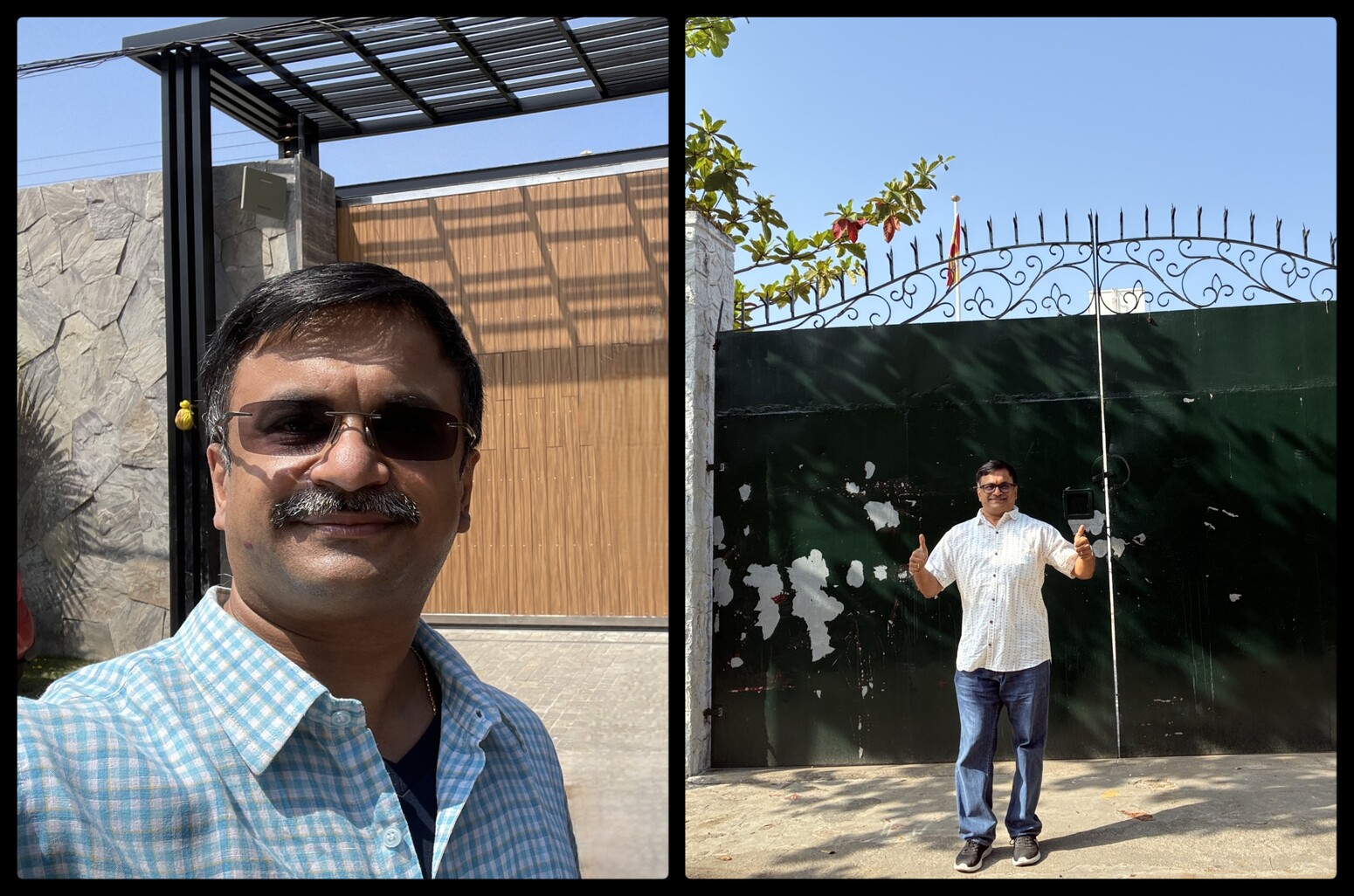 Feb 2022 (left) — Vijay’s residence; Feb 2026 (right) — TVK party office.