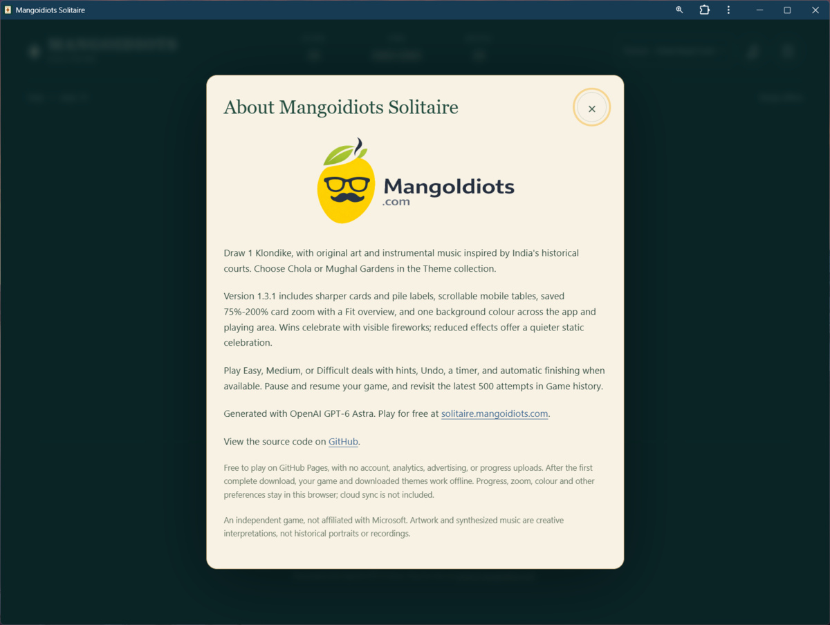 About Mangoidiots Solitaire
