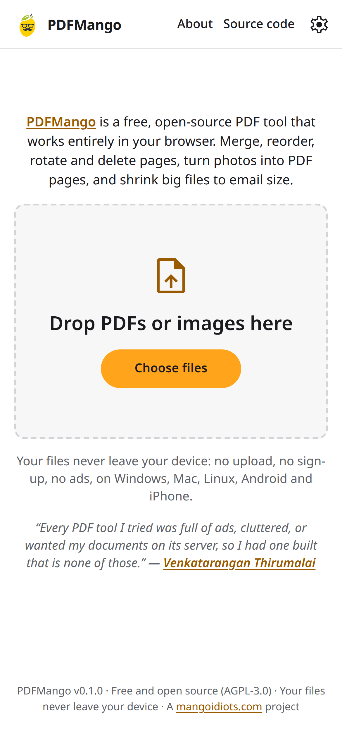 PDFMango - Open Screen